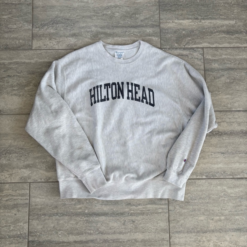 Champion Reverse Weave Sweatshirt Size XL Gray‎ Sweater Hilton Head Adult Mens
